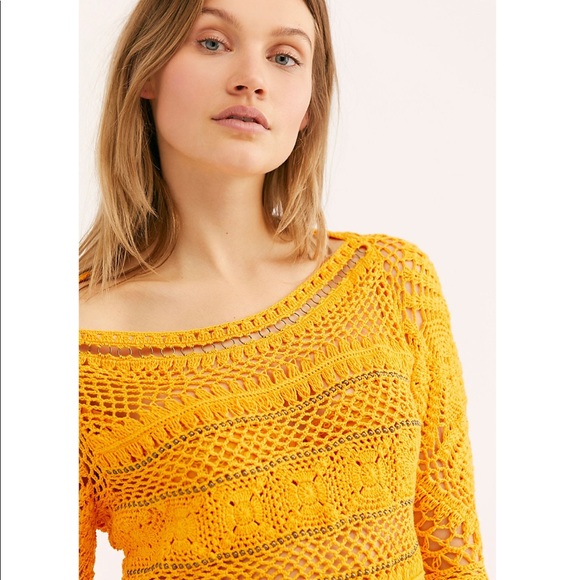 Free People Crochet Crop Sweater - Picture 3 of 3